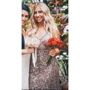 GORGEOUS tan rose gold formal dress